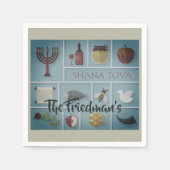 Serviette En Papier Rosh Hashanah Holiday Jolies Icônes juives Nouvel  (Devant)