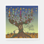 Serviette En Papier Rosh Hashanah L'Shanah Tovah Arbre À Vie Napkins (Devant)