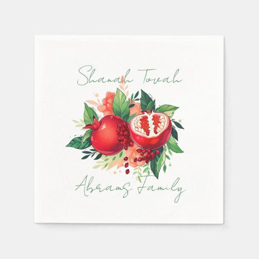 Serviette En Papier Rosh Hashanah Shanah Tovah grenade (Devant)