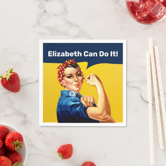 Serviette En Papier Rosie la riveteuse | Napkin | Personnaliser (En situation)