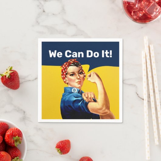 Serviette En Papier Rosie la riveteuse | Napkin | Texte personnalisé (En situation)