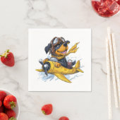 Serviette En Papier Rottweiler Dog Avion Pilote (En situation)