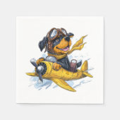 Serviette En Papier Rottweiler Dog Avion Pilote (Devant)