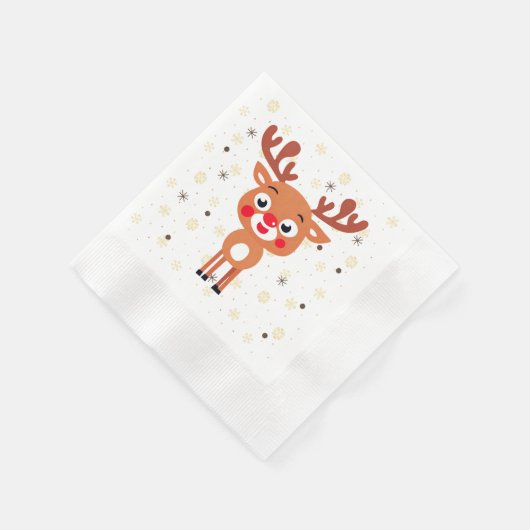 Serviette En Papier Roudolph Red Nose Reindeer Papier Napkin (Coin)