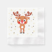 Serviette En Papier Roudolph Red Nose Reindeer Papier Napkin (Devant)