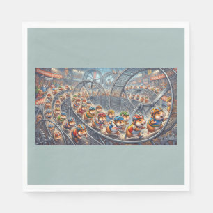 Serviette En Papier Roue de course de hamsters mignons Graphique de sp