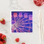 Serviette En Papier Roue Ferris rouge et violet (En situation)