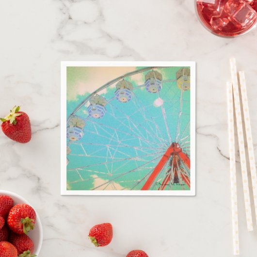 Serviette En Papier Roue Retro Circus Ferris - Papier (En situation)