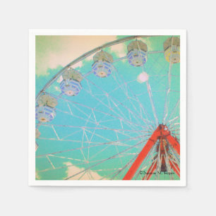 Serviette En Papier Roue Retro Circus Ferris - Papier
