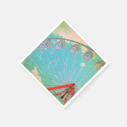 Serviette En Papier Roue Retro Circus Ferris - Papier (Coin)