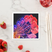 Serviette En Papier Roue rouge et bleue Ferris (En situation)