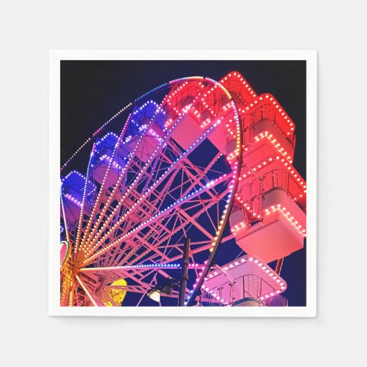 Serviette En Papier Roue rouge et bleue Ferris (Devant)