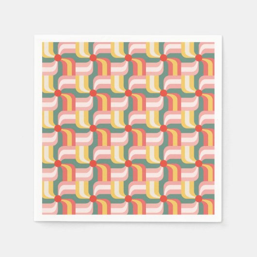 Serviette En Papier Roues géométriques Abstraites colorées (Devant)