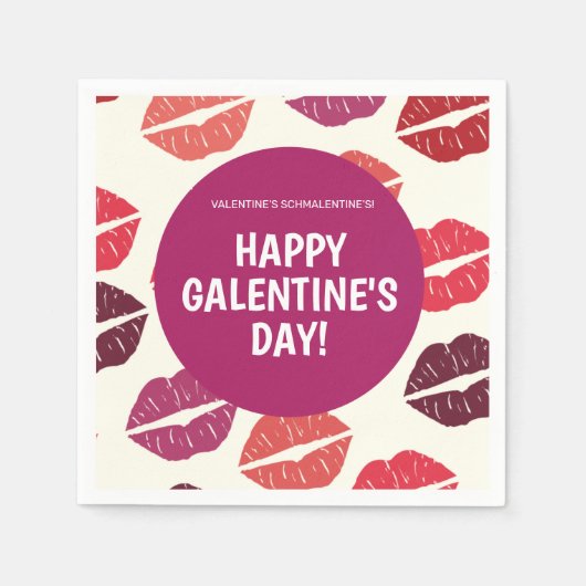 Serviette En Papier Rouge à lèvres moderne Galentine's Day Papier serv (Devant)