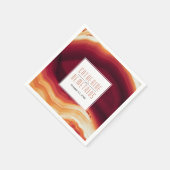 Serviette En Papier Rouge agate slice géode moderne mariage d'automne (Coin)