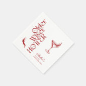 Serviette En Papier Rouge Anniversaire Plus Âgée Plus Sage Plus Chaud (Coin)