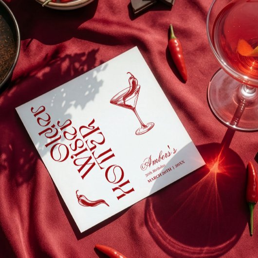 Serviette En Papier Rouge Anniversaire Plus Âgée Plus Sage Plus Chaud