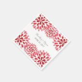 Serviette En Papier Rouge Aquarelle Chrysanthemum Papier serviettes (Coin)