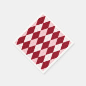 Serviette En Papier Rouge Argyle Rouge Clair Petit Diamant (Coin)