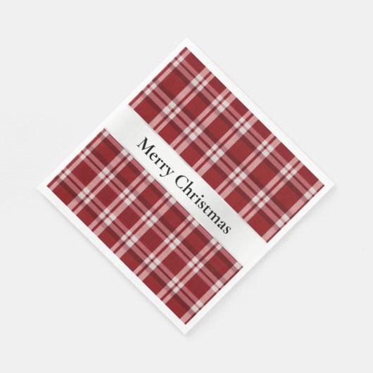 Serviette En Papier Rouge blanc (Coin)