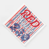 Serviette En Papier Rouge Blanc & 250 (Coin)