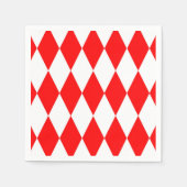 Serviette En Papier Rouge blanc Arlequin Diamants Checkers Design (Devant)