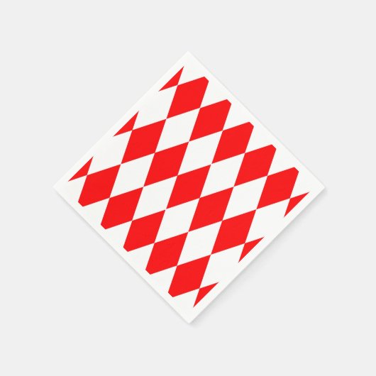 Serviette En Papier Rouge blanc Arlequin Diamants Checkers Design (Coin)