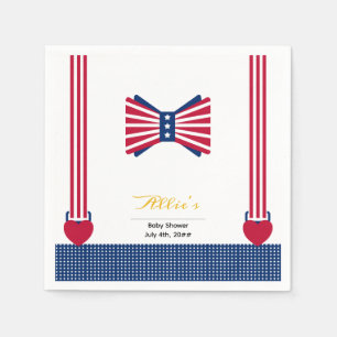 Serviette En Papier Rouge Blanc & Bleu 4 juillet Baby shower