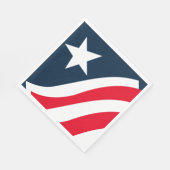 Serviette En Papier Rouge Blanc Bleu Étoile & Grille Papier (Coin)