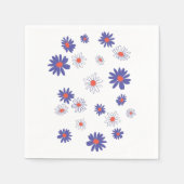 Serviette En Papier Rouge Blanc Bleu Fleur Fleur Naples (Devant)