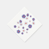 Serviette En Papier Rouge Blanc Bleu Fleur Fleur Naples (Coin)