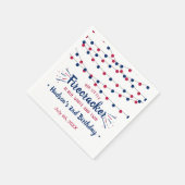 Serviette En Papier Rouge, Blanc & Deux ! 4 juillet 2e anniversaire (Coin)