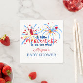 Serviette En Papier Rouge blanc et 4 juillet Baby shower (En situation)