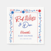 Serviette En Papier Rouge blanc et Baby shower dû (Devant)