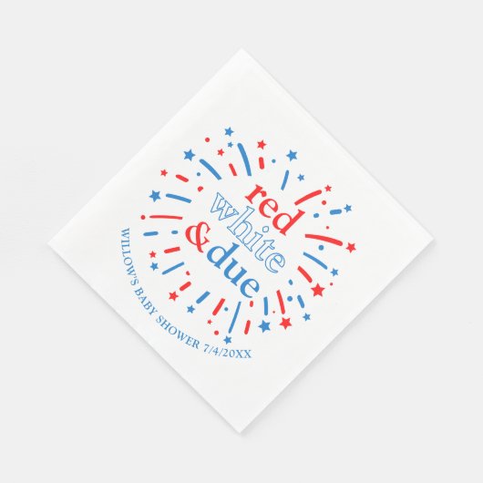 Serviette En Papier Rouge blanc et Baby shower dû serviettes (Coin)
