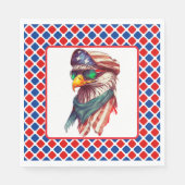Serviette En Papier Rouge Blanc Et Bleu (Devant)