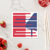 Serviette En Papier Rouge, blanc et bleu (En situation)