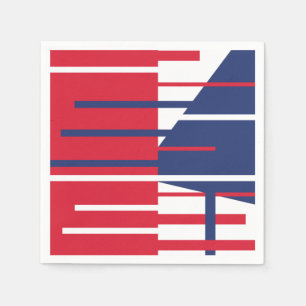 Serviette En Papier Rouge, blanc et bleu