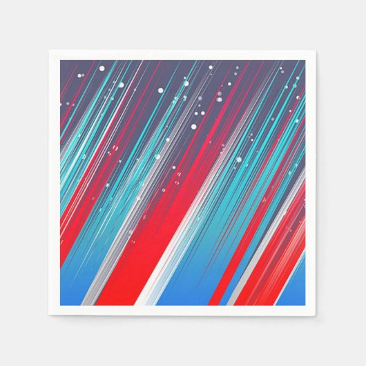 Serviette En Papier Rouge, blanc et bleu (Devant)