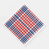 Serviette En Papier Rouge blanc et bleu En vichy plaid (Coin)