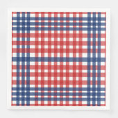 Serviette En Papier Rouge blanc et bleu En vichy plaid (Devant)
