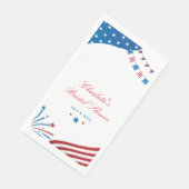 Serviette En Papier Rouge Blanc et Bleu Mariage Patriote Personnalisé (Coin)