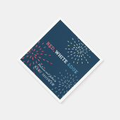 Serviette En Papier Rouge, blanc et échéance Juillet 4 Baby shower feu (Coin)