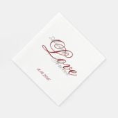 Serviette En Papier Rouge blanc gris amour toujours Mariage (Coin)