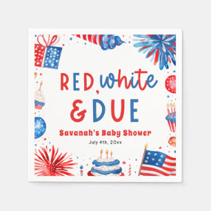 Serviette En Papier Rouge, Blanc & Impayé Baby Shower Mixte