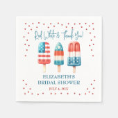 Serviette En Papier Rouge, Blanc & Merci ! Douche aux Popsicles Patrio (Devant)