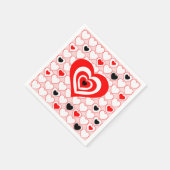 Serviette En Papier Rouge, Blanc, Noir Valentine Coeurs Plaque Papier (Coin)