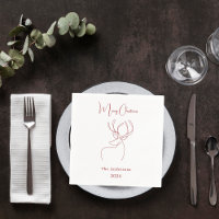 Rouge blanc rennes abstraits Noël moderne