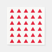 Serviette En Papier Rouge Blanc Triangle Motif Art moderne (Devant)