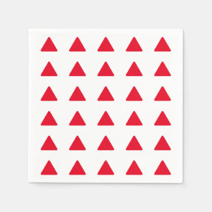 Serviette En Papier Rouge Blanc Triangle Motif Art moderne